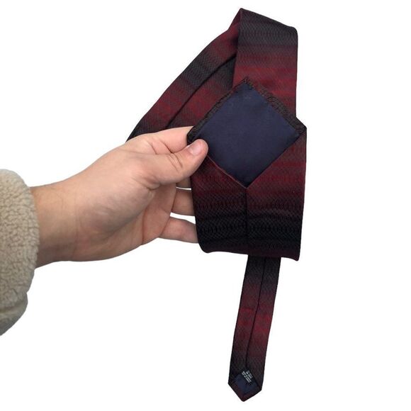 RARE Christian Dior Tie Pattern Red Black - Picture 5 of 6